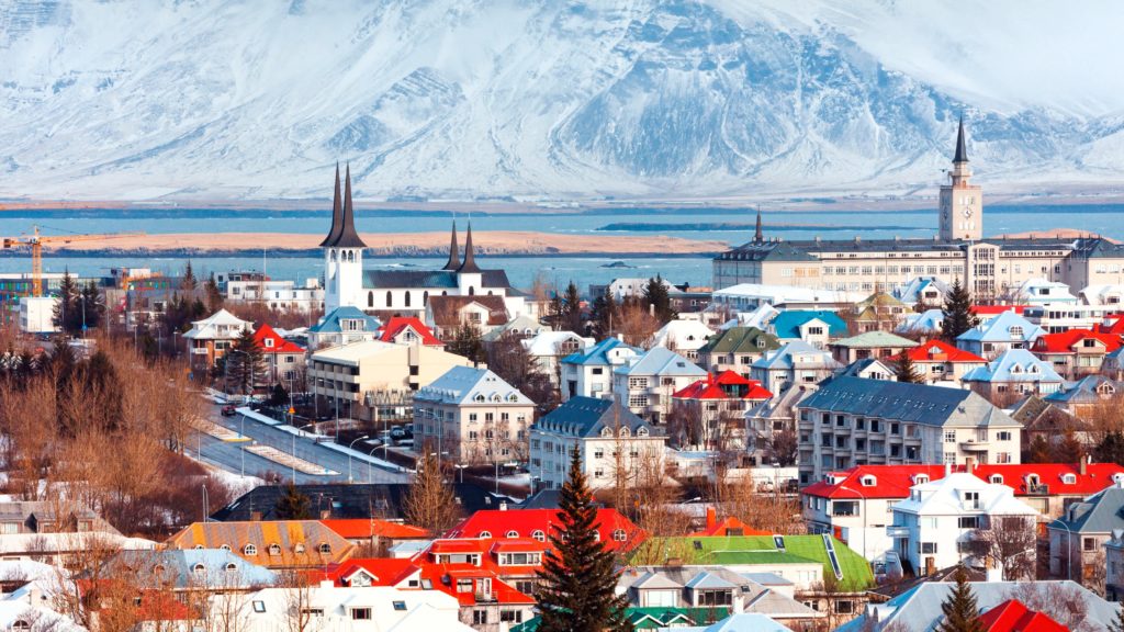 La ville de REYKJAVIK, Island.